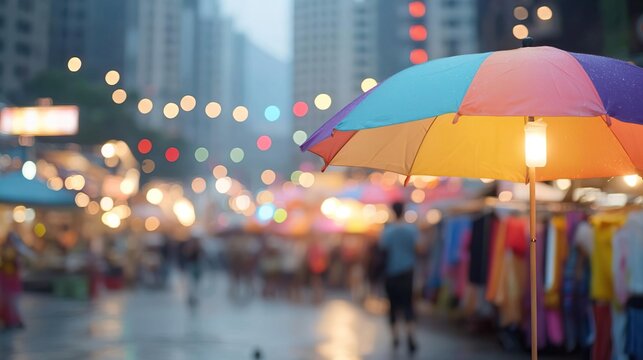 Busy night market in Hong Kong