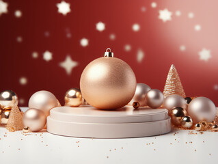 Unbelievable Podium display for product mockup Christmas background