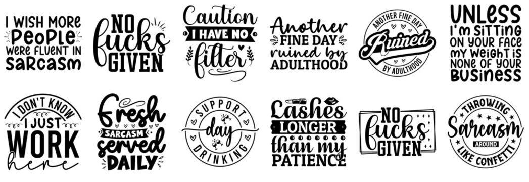 Creative Funny Invitation, Inscriptions Bundle Vector Illustration for Brochure, Vouchers, T-Shirt Design