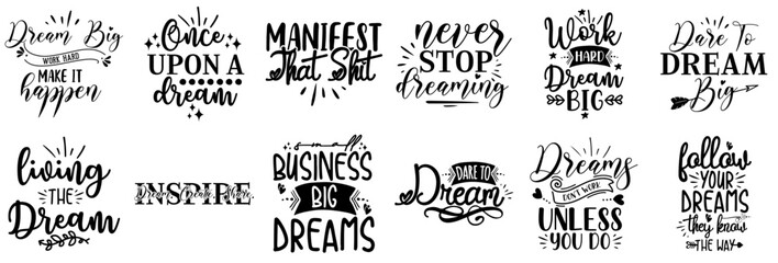 Fototapeta premium Classic Dream Calligraphic Lettering, Calligraphy Collection Vector Illustration for Presentation, Bookmark, Announcement