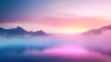 A sleek fjord with interactive digital water and neon-lit cliffs, offering a serene fjordscape.