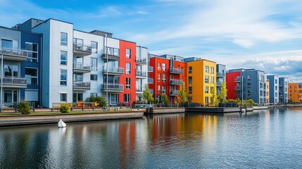 Colorful houses on the river