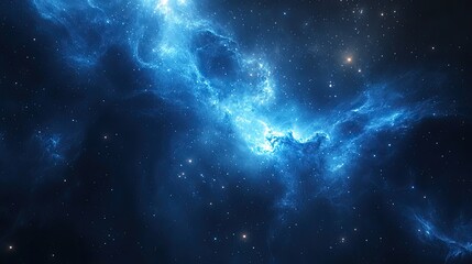 A mesmerizing blue galaxy filled with twinkling stars and cosmic dust, offering a beautiful, celestial backdrop for creative projects.