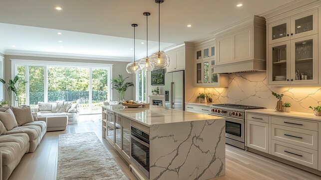 modern kitchen transformation split image showing before outdated and after sleek design clean lines neutral palette smart appliances ambient lighting