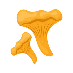 Cartoon mushrooms flat illustration isolated on white background. Forest. autumn and spring. Organic nature