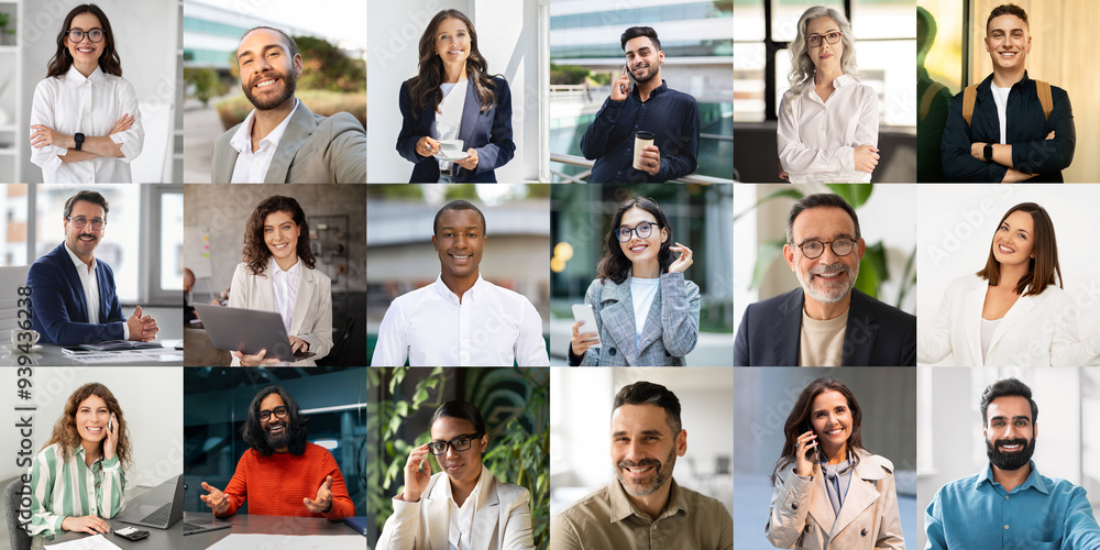 Poster a vibrant collection of professionals of different backgrounds and occupations is showcased in a mod