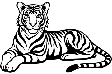 Obraz premium Tiger vector silhouette art illustration