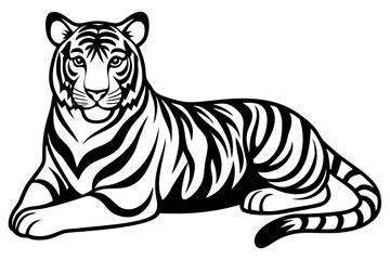 Tiger vector silhouette art illustration