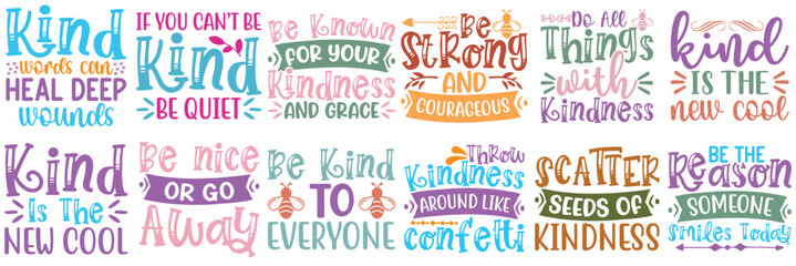 Modern Kindness Phrases, Inscriptions Pack Vector Illustration for Vouchers, Label, Magazine