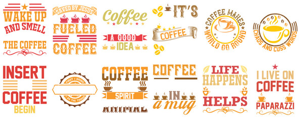 Minimalist Coffee Invitation, Inscriptions Collection Vector Illustration for Sticker, Announcement, Advertising