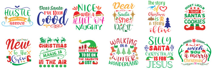 Minimalist Christmas Calligraphic Lettering, Quotes Pack Vector Illustration for Newsletter, Motion Graphics, Book Cover