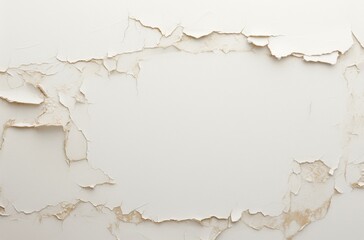 Close-Up of Aged White Paper Texture with Torn Edges and Creases Against a Clean Background