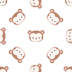 Cute little monkey seamless pattern, wallpaper, seamlessly