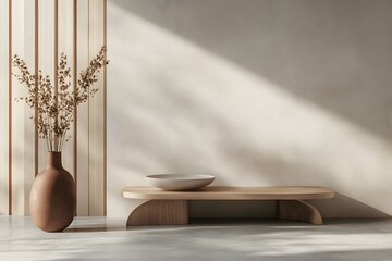 Elegante Präsentationsbereiche mit stilvoller Dekoration und Copyspace