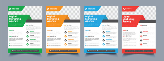 Creative corporate & business flyer design template, abstract business flyer, vector template design in A4 size. brochure, cover, poster, annual report, flyer