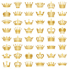 Set of golden gradient crowns templates © RP