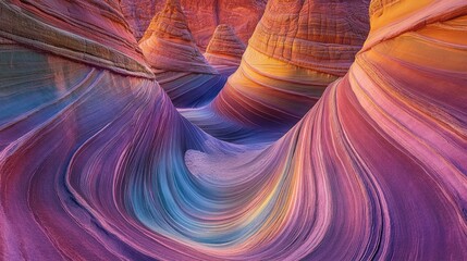 Obraz premium Arizona's rock formations with vibrant sandstone waves and lines, creating stunning natural patterns.