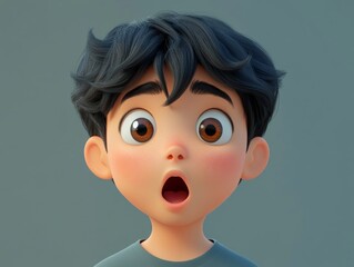 Surprised Animated Boy
