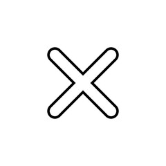 Cross mark line icon in generic style. Wrong, reject, delete sign symbol