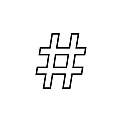Hashtag line icon in generic style. Social media element