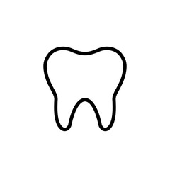 Tooth line icon isolated on white background. Medical molar, dentist sign symbol