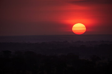 Bloody sunrise at Serengeti National Park, Tanzania