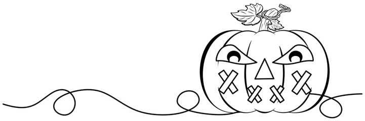 Line art pumpkin illustration backgraund halloween day