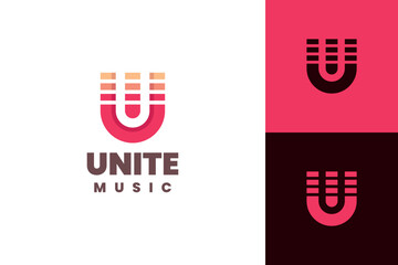music beat u letter logo vector © ardiesdesign