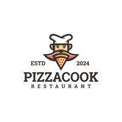 pizza chef logo vector