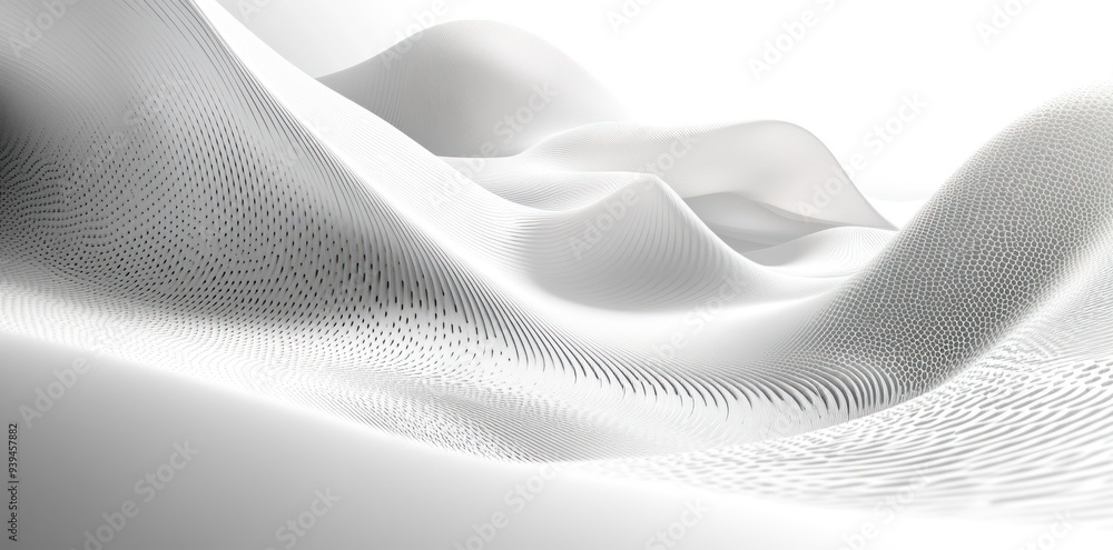 Poster abstract white curved surface with geometric patterns