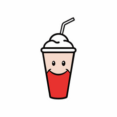 An attractive, popular logo of a milkshake for diners. white background