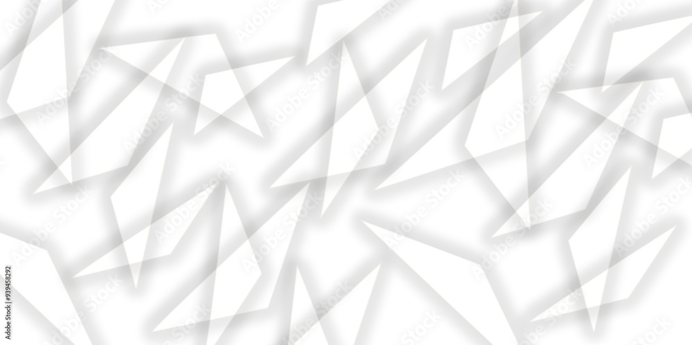 Aufkleber abstract white and grey geometric overlapping square pattern background with shadow. paper texture d