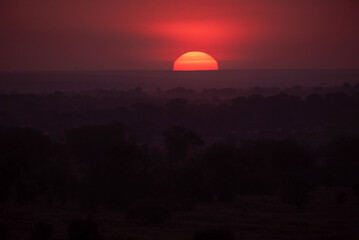 Bloody sunrise at Serengeti National Park, Tanzania