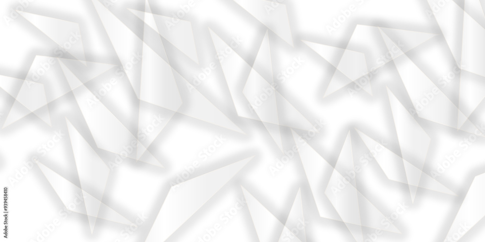 Aufkleber abstract white and grey geometric overlapping square pattern background with shadow. paper texture d