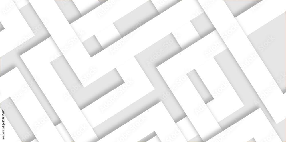 Poster white abstract geometric background with white paper sheets soars as abstract spaces with rectangles
