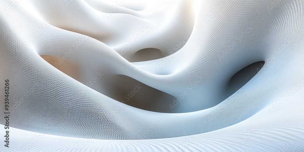 Aufkleber abstract white textured surface with curving shapes and patterns