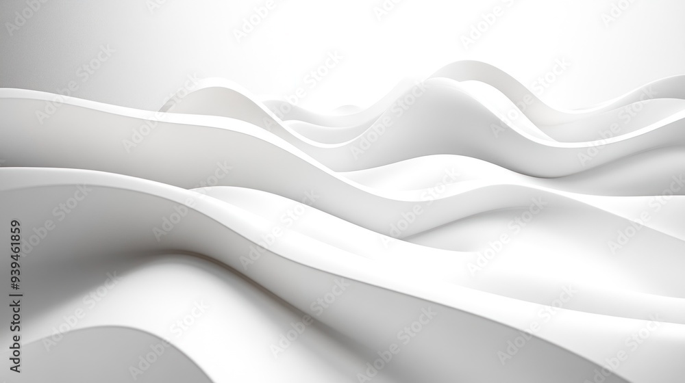 Poster abstract white curved surface with smooth transitions