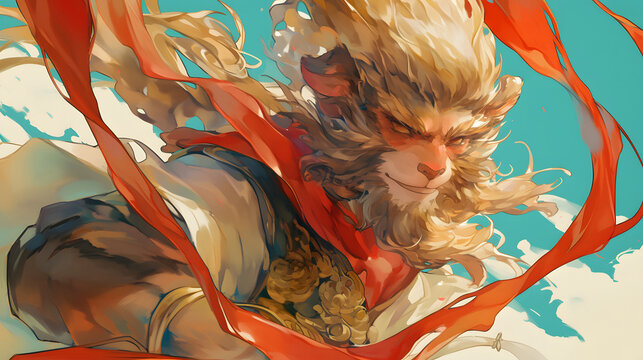 Chinese Monkey King trendy illustration