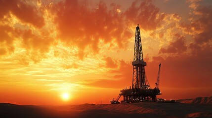 Obraz premium Oil rig in the oil field in the Saudi Arabia