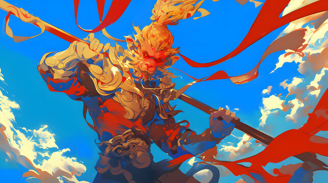 Chinese Monkey King trendy illustration