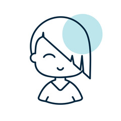 Beautiful young woman with short hair vector icon