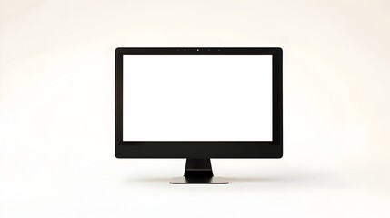 Fototapeta premium Blank Desktop Computer Monitor Isolated on Clean White Background with Space for Technology Related Text and Concepts