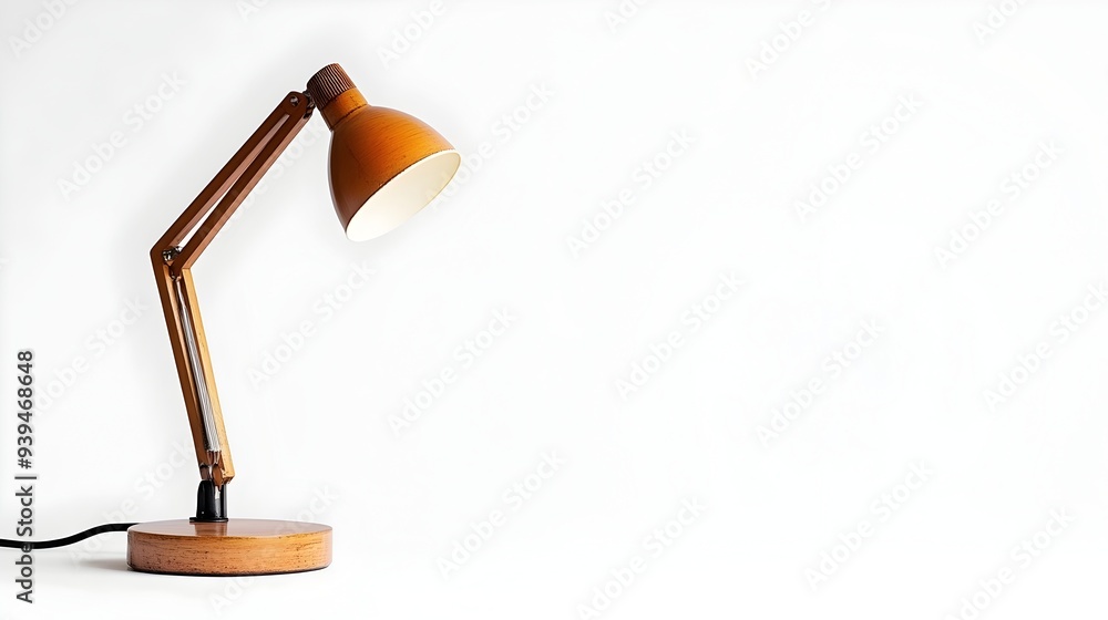 Poster adjustable desk lamp with flexible neck isolated on white background versatile lighting fixture for 