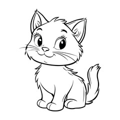 Kitten illustration coloring pages - coloring book for kids