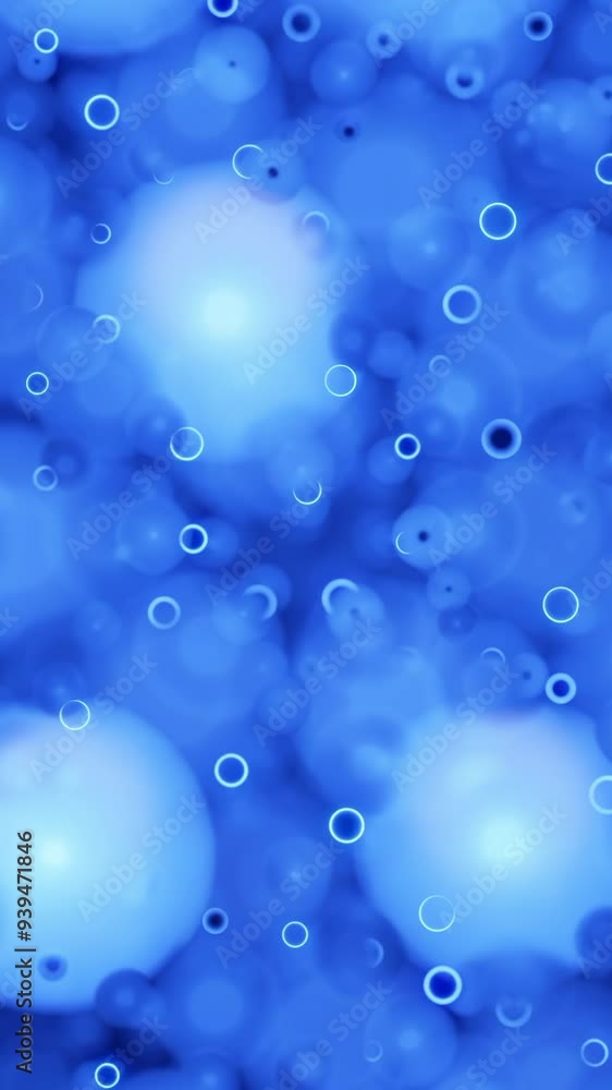 Poster rotating flow of 3d molecules. design. formation of biological molecules in flow. spherical molecule