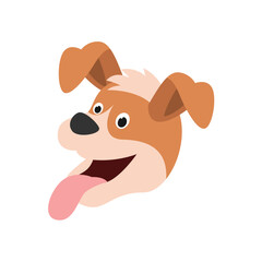 Charming Cartoon Dog Head Vector Illustration