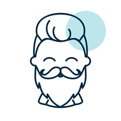 Obraz premium Bearded man's face vector icon. Hipster character