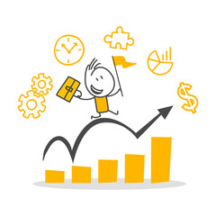 Stick figures. Office people. Hand drawn doodle line art cartoon design character.