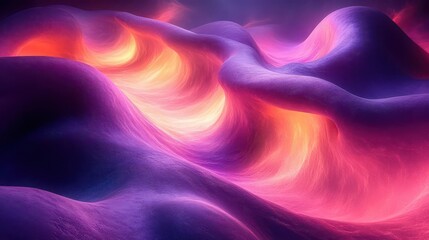 Fototapeta premium 3d render of swirling neon curves in ultraviolet spectrum abstract digital art futuristic wallpaper mesmerizing color gradient