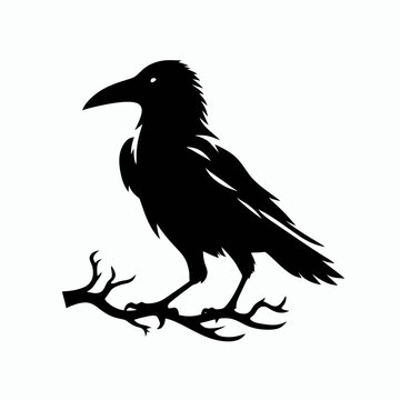 recommend clip art:  black silhouette bird, crow, very simple and single crow silhouette white background